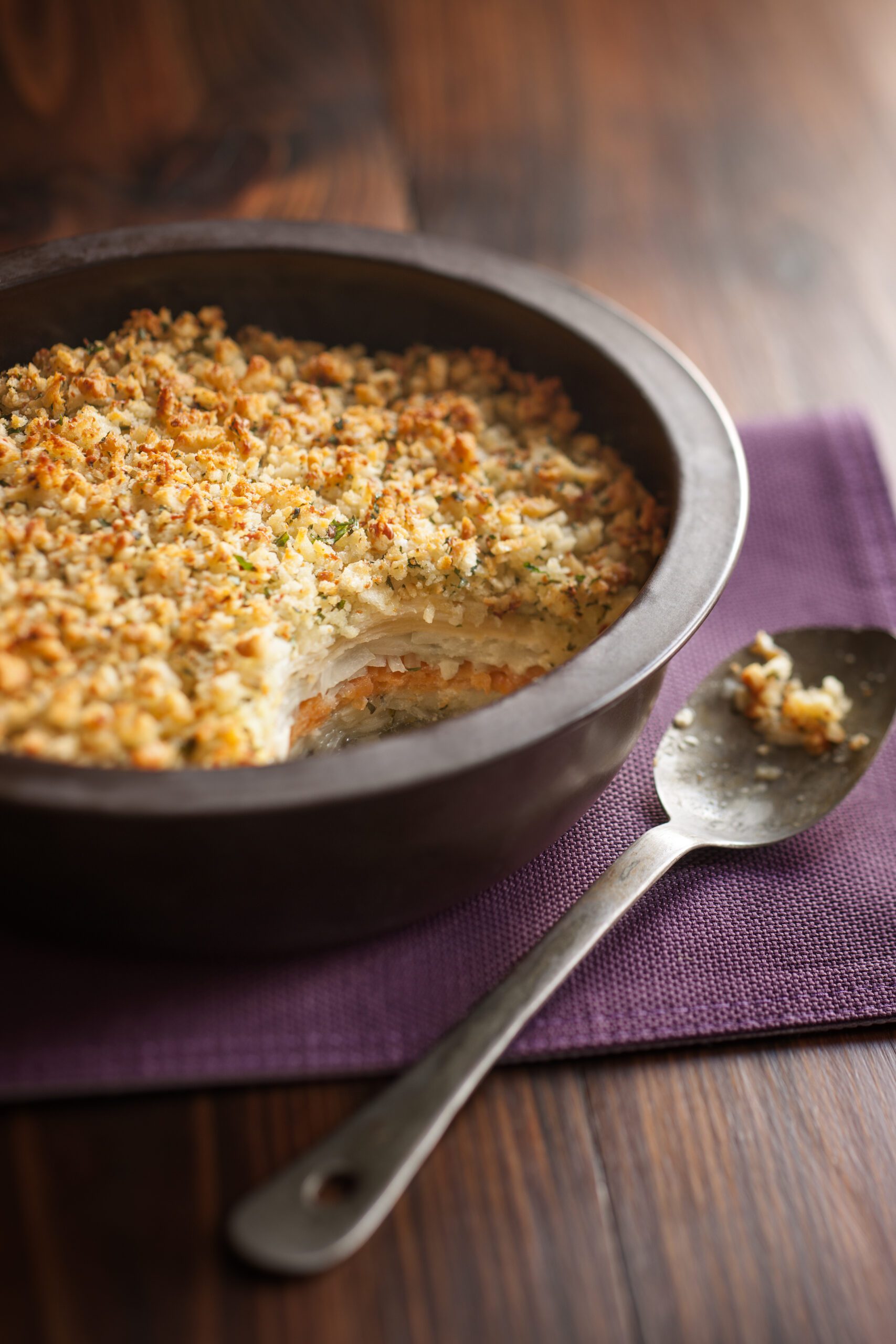 Recipe Sweet potato, celeriac, parsnip & potato gratin FIFTY+SA