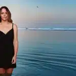 Woman stands in the ocean for Kangaroo Island film.