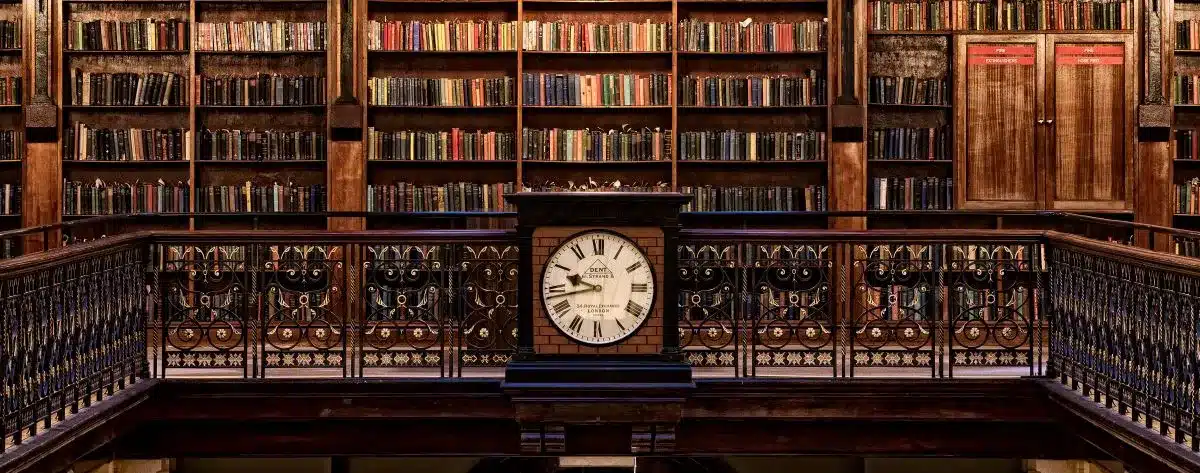 Books and clock featured at State Library of South Australia.