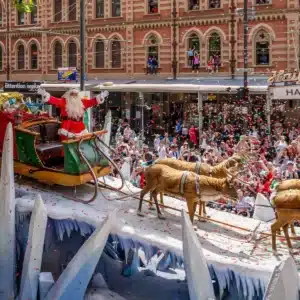 Father Christmas at the National Pharmacies Christmas Pageant 2025.