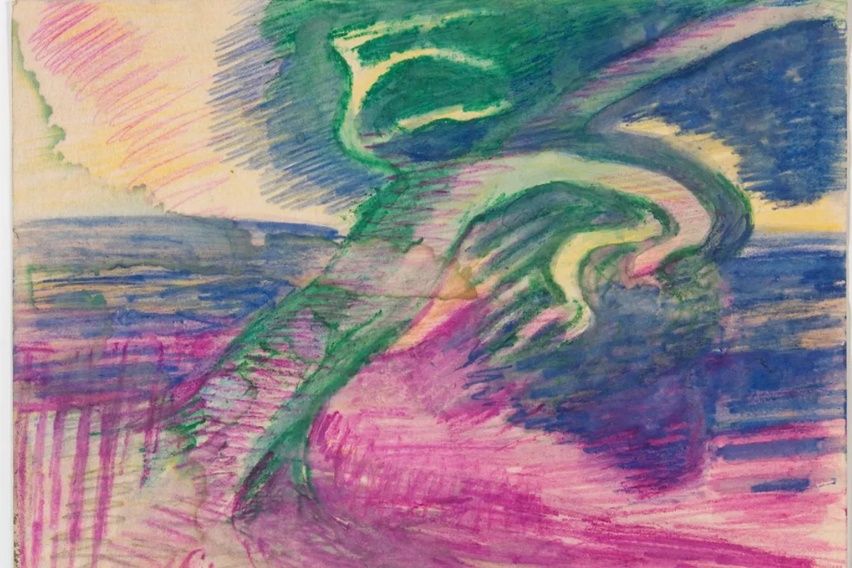 Merric Boyd, Tree, date unknown, watercolour, pencil and coloured pencil on paper. Bundanon Collection. Photo: Rob Little.