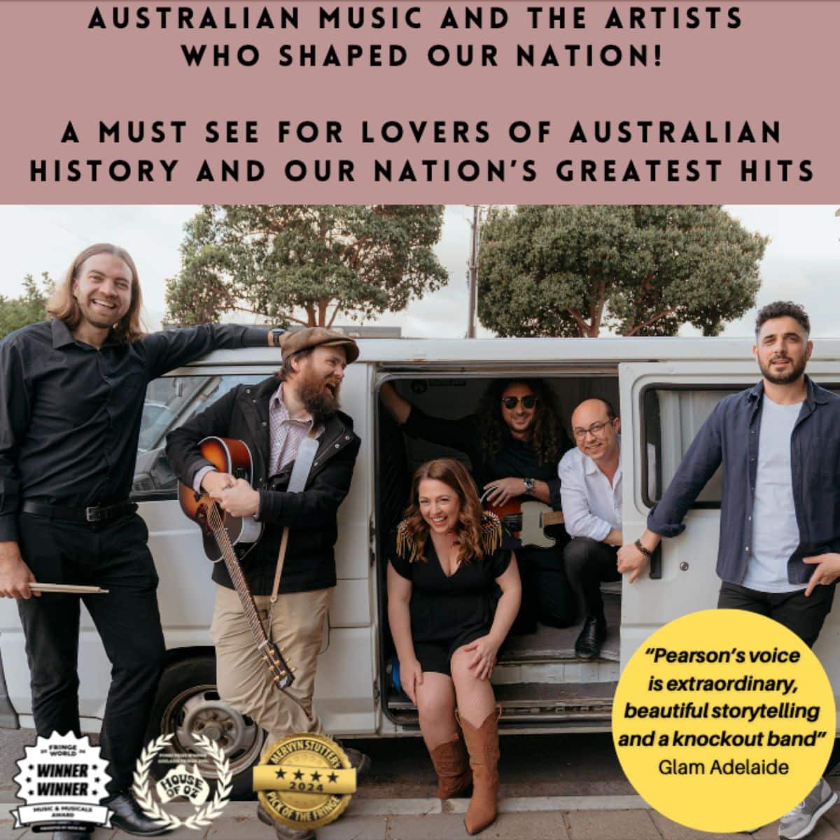 Poster for Adelaide Fringe 2026 show Down Under: The Songs That Shaped Australia.