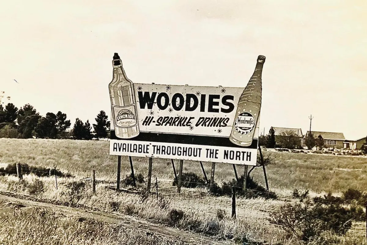 Vintage Woodies Lemonade advertisement.