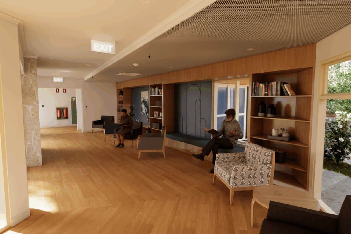 Artists impression of upgraded Copperhouse Court internal area, Helping Hand Whyalla.