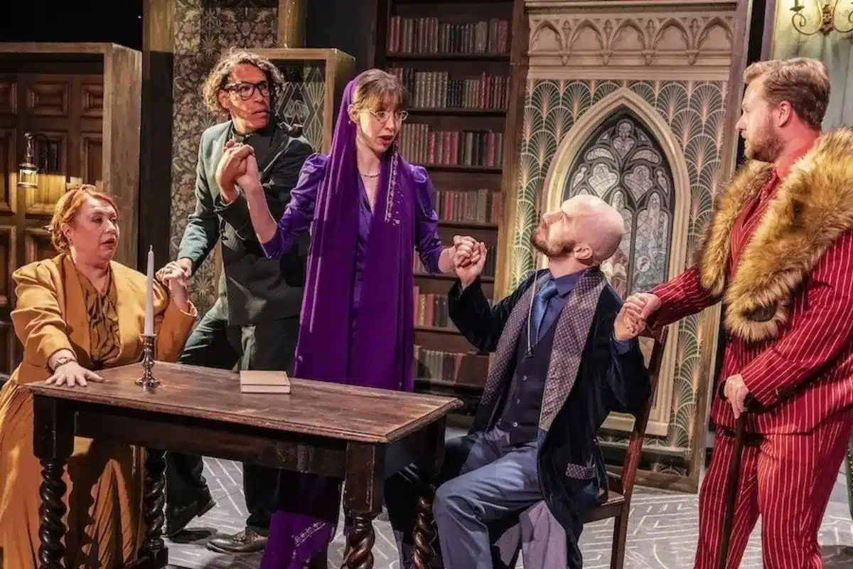 Adelaide fringe show cast on stage performing Murder, She Didn't Write