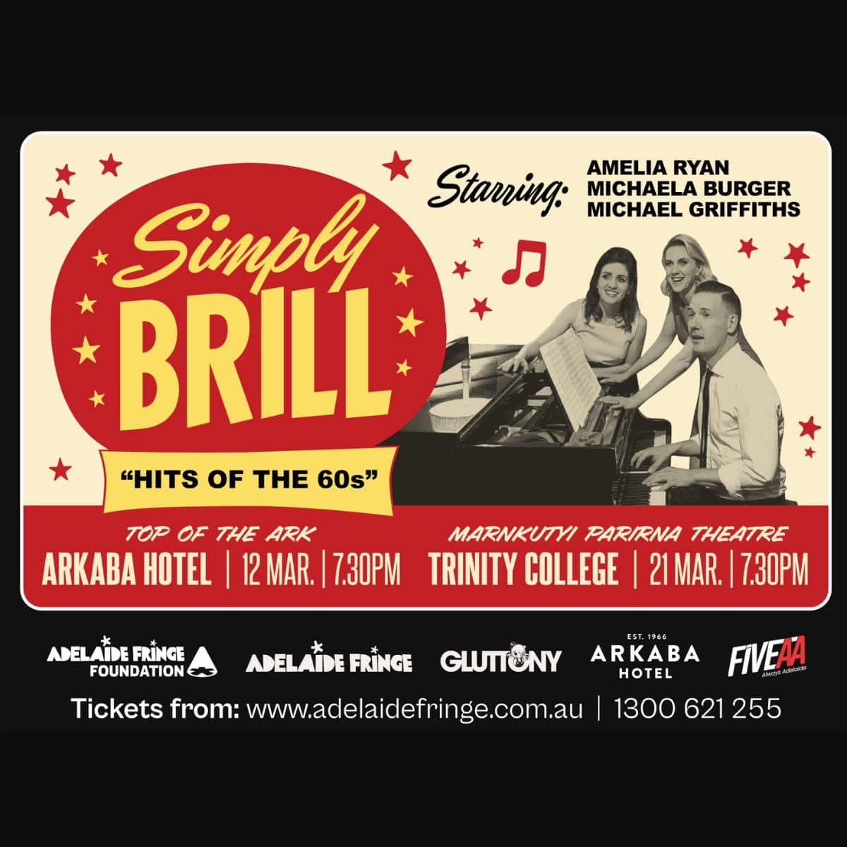 Poster for Adelaide Fringe Show Simply Brill: The Teens Who Stole Rock 'N' Roll.