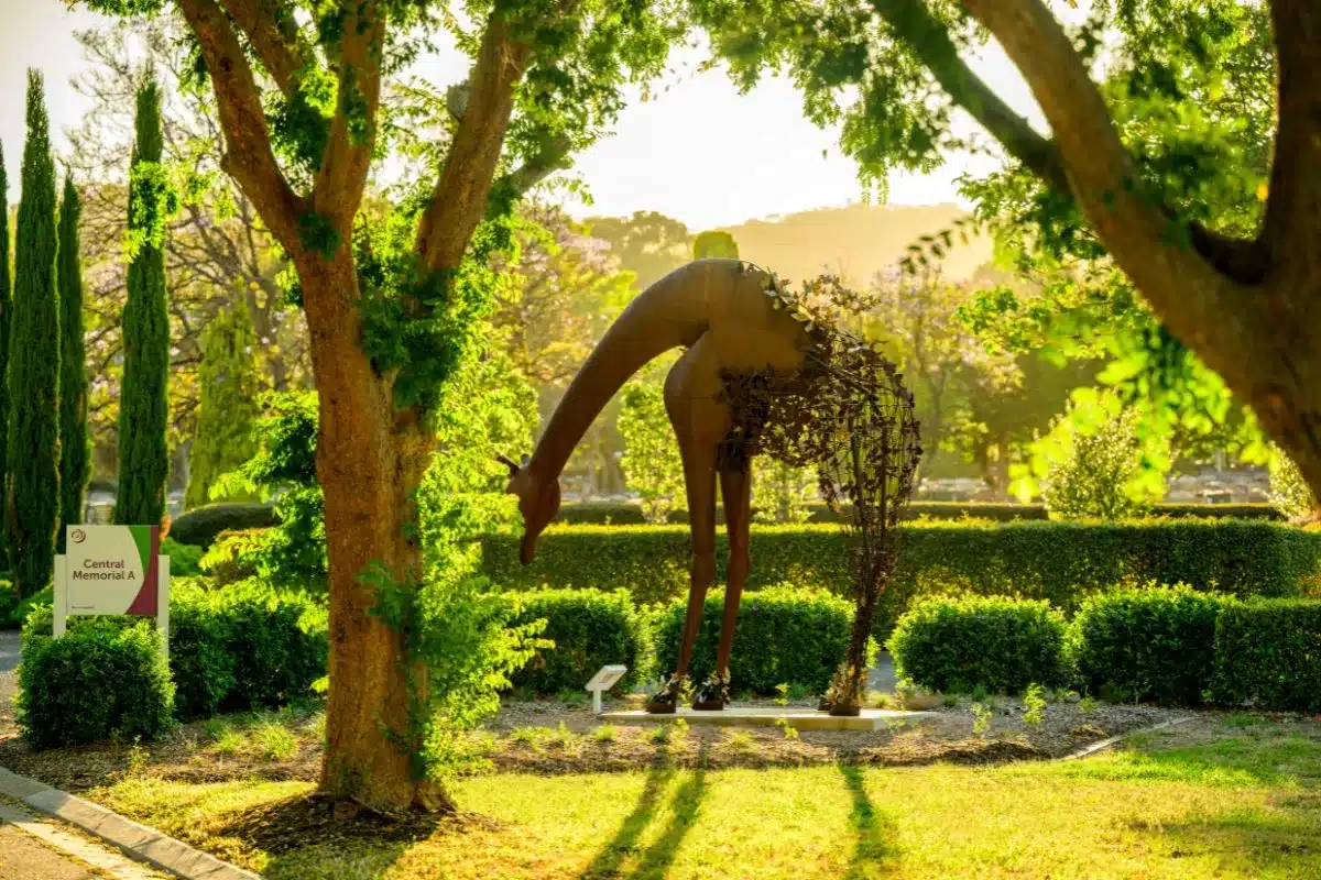 Giraffe sculpture in Centennial Park, Adelaide.