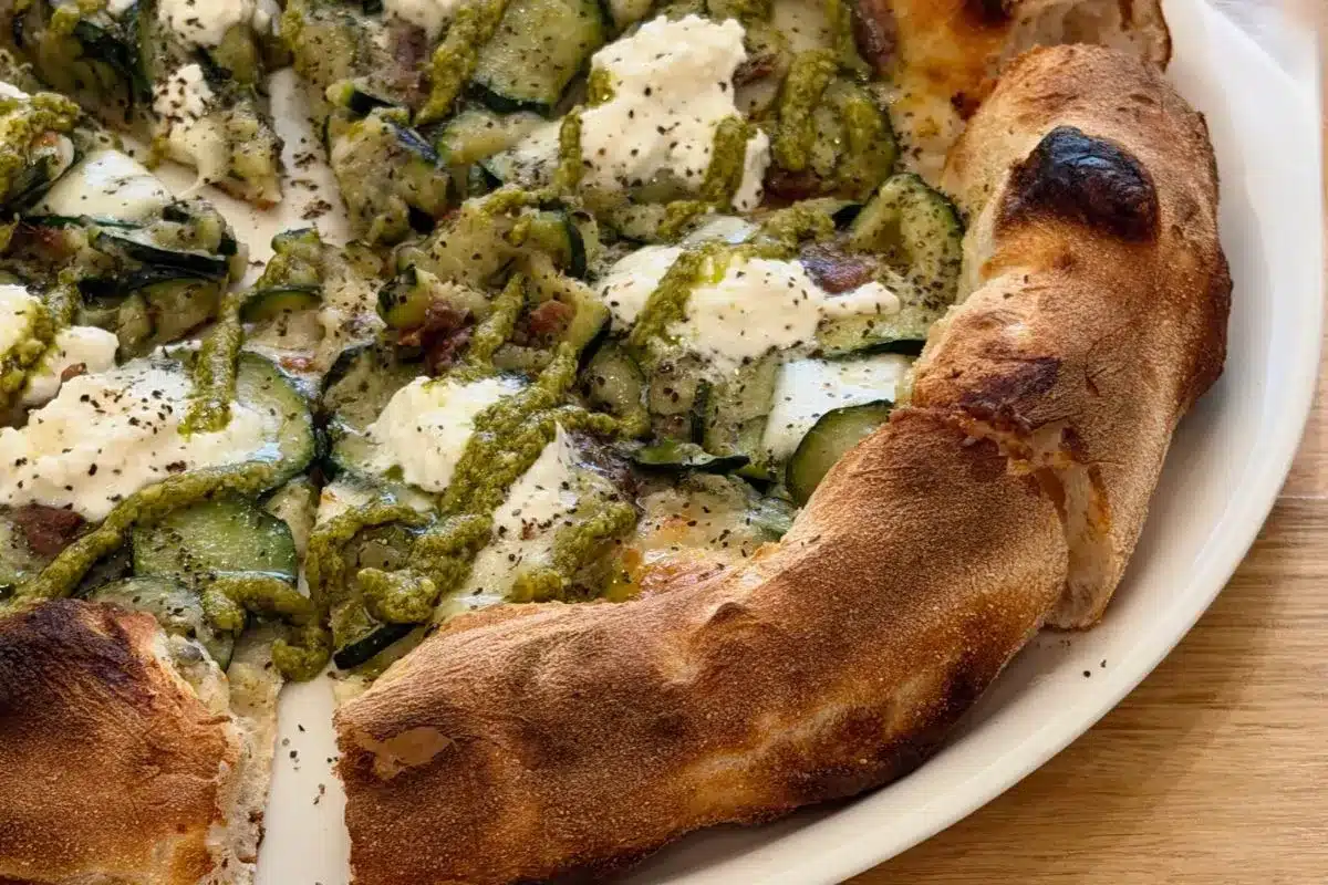 pizza on a plate.