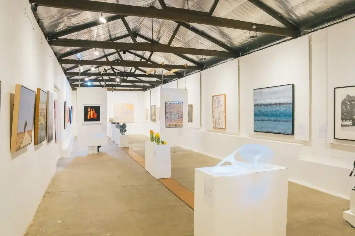 interior of an art gallery display.