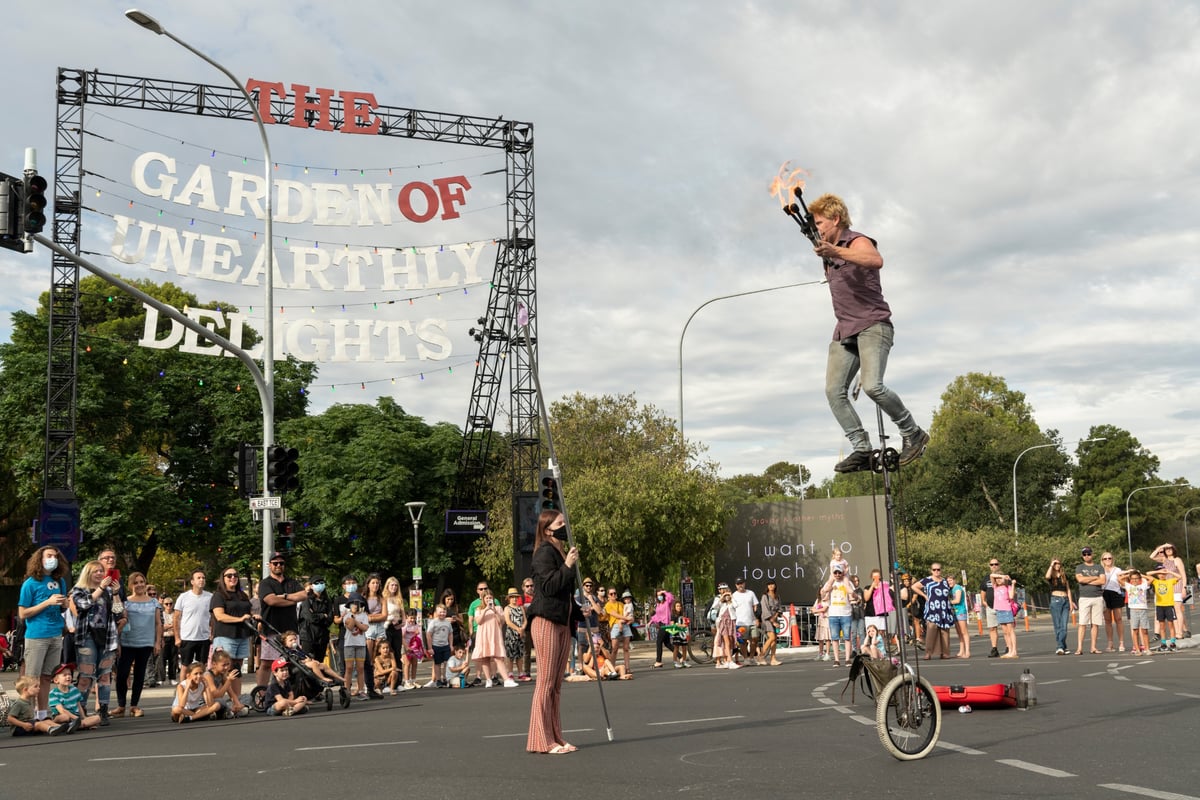 Adelaide Fringe crowds enjoying performances in the East End