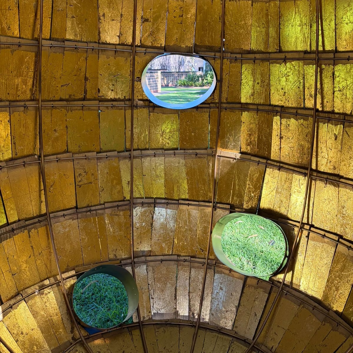 Contemporary sculpture artwork displayed in Centennial Park's garden setting