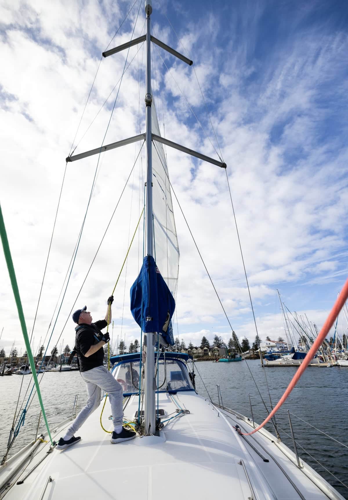 Pete Chambers aboard the training vessel