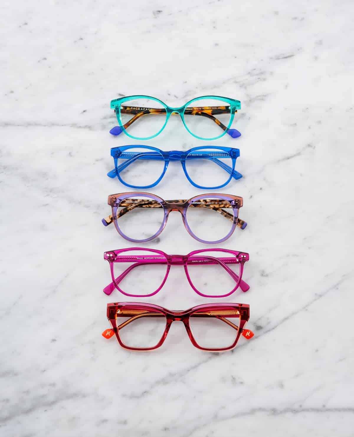 A selection of bold winter eyewear frames at Health Partners Optical