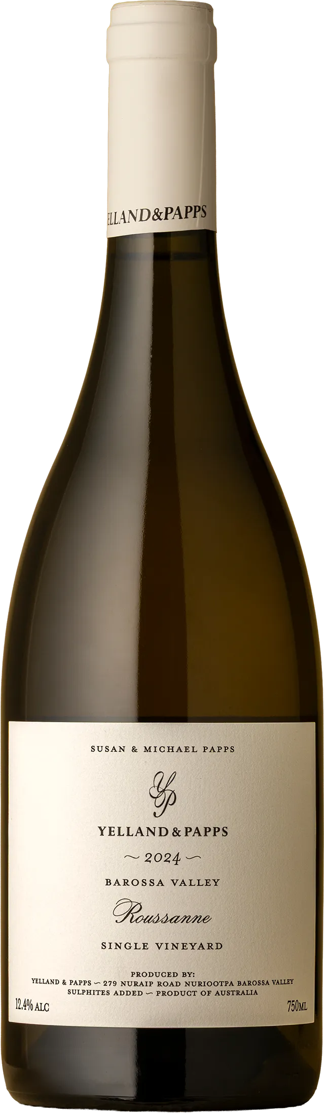 Wine bottle - YELLAND & PAPPS -
Single Vineyard Roussanne 2024.
